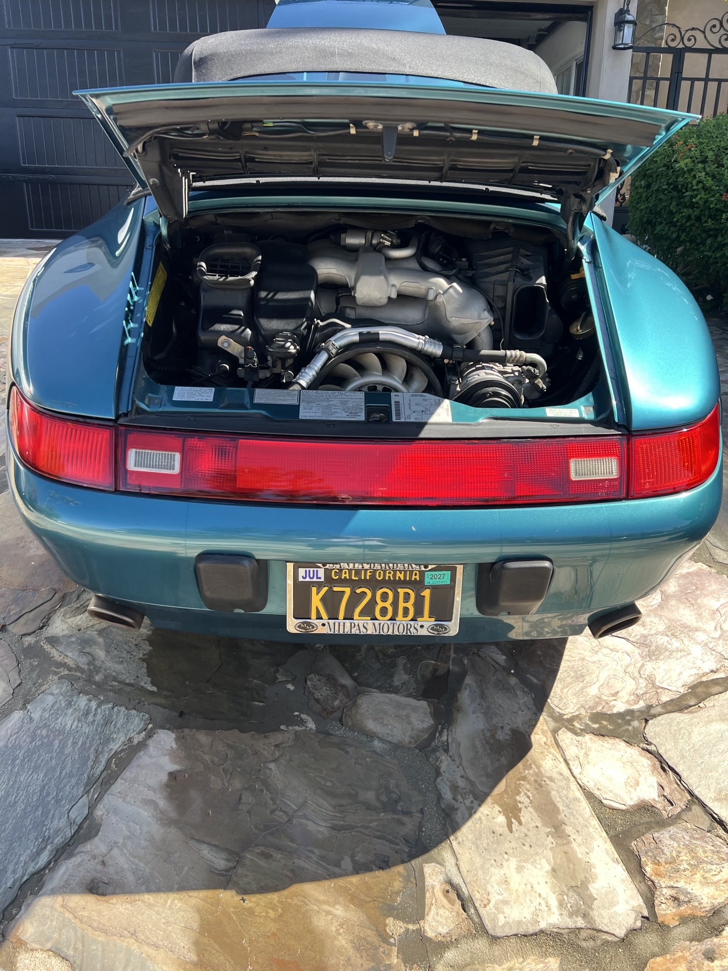 Rear engine cover open